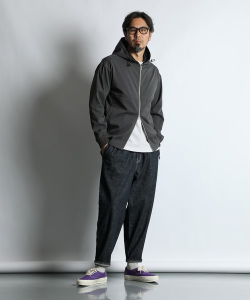 The DUFFER of ST.GEORGE（ザダファーオブセントジョージ）の「HIGH-TECH SEERSUCKER "COOLMAX" FIELD ZIP PARKA：クールマックス シアサッカー ジップアップパーカー / ライトアウター / セットアップ対応（ブルゾン・メンズ・ネイビー/チャコールグレー・X-LARGE/LARGE/MEDIUM/SMALL）」の14枚目の写真