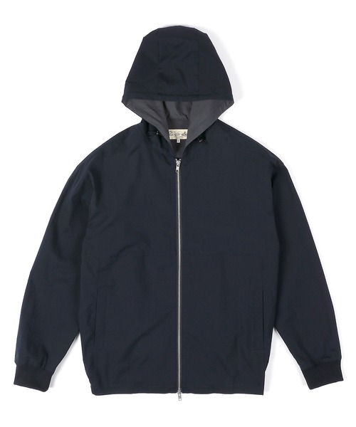 The DUFFER of ST.GEORGE（ザダファーオブセントジョージ）の「HIGH-TECH SEERSUCKER "COOLMAX" FIELD ZIP PARKA：クールマックス シアサッカー ジップアップパーカー / ライトアウター / セットアップ対応（ブルゾン・メンズ・ネイビー/チャコールグレー・X-LARGE/LARGE/MEDIUM/SMALL）」の6枚目の写真