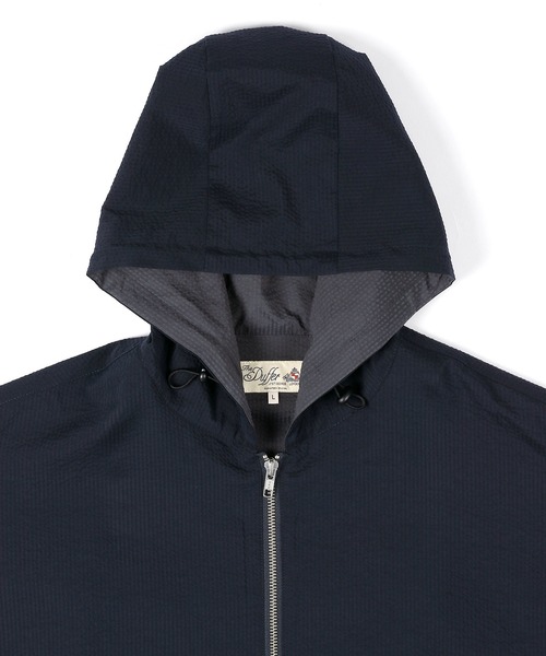 The DUFFER of ST.GEORGE（ザダファーオブセントジョージ）の「HIGH-TECH SEERSUCKER "COOLMAX" FIELD ZIP PARKA：クールマックス シアサッカー ジップアップパーカー / ライトアウター / セットアップ対応（ブルゾン・メンズ・ネイビー/チャコールグレー・X-LARGE/LARGE/MEDIUM/SMALL）」の8枚目の写真