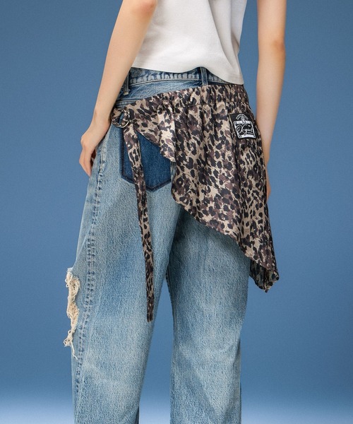 X-girl(エックスガール)の「DRAWSTRING SKIRT BELT(ベルト・レディース・ベージュ/カモフラージュ・ONE SIZE)」の4枚目の写真
