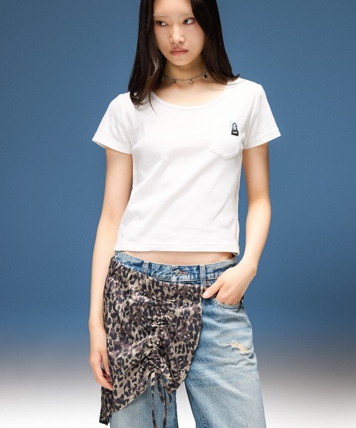 X-girl(エックスガール)の「DRAWSTRING SKIRT BELT(ベルト・レディース・ベージュ/カモフラージュ・ONE SIZE)」の5枚目の写真