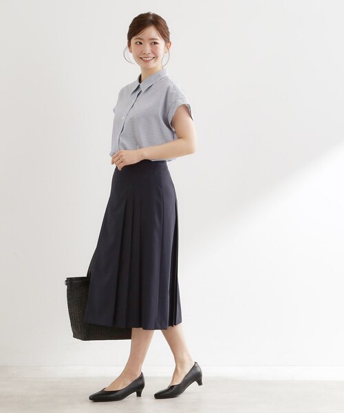 Reflect(リフレクト)の「【接触冷感】フレンチスリーブシャツブラウス(シャツ/ブラウス・レディース・ブラック系2/ネイビー系2・09/11)」の22枚目の写真