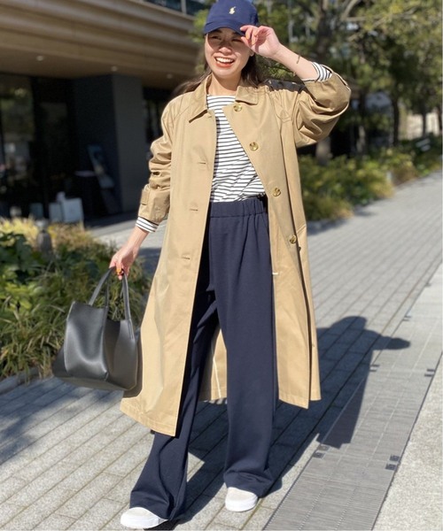 JOURNAL STANDARD relume（ジャーナルスタンダード　レリューム）の「《追加2》スーピマコットンステンカラーコート（ステンカラーコート・レディース・ベージュ/ネイビー・36/38）」の8枚目の写真