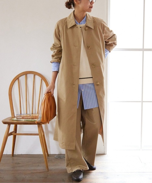 JOURNAL STANDARD relume（ジャーナルスタンダード　レリューム）の「《追加2》スーピマコットンステンカラーコート（ステンカラーコート・レディース・ベージュ/ネイビー・36/38）」の12枚目の写真