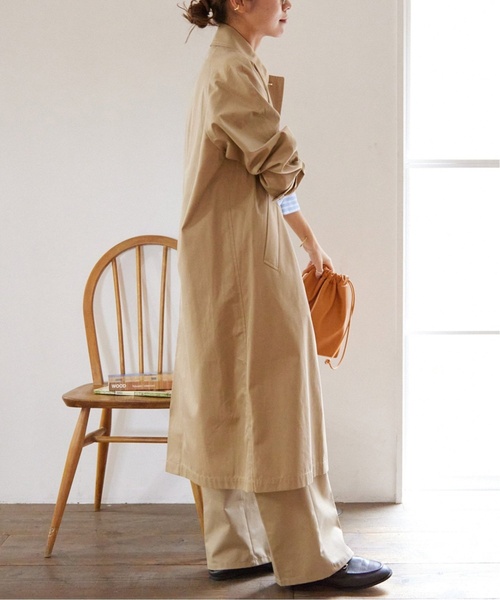 JOURNAL STANDARD relume（ジャーナルスタンダード　レリューム）の「《追加2》スーピマコットンステンカラーコート（ステンカラーコート・レディース・ベージュ/ネイビー・36/38）」の14枚目の写真