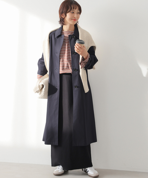 JOURNAL STANDARD relume（ジャーナルスタンダード　レリューム）の「《追加2》スーピマコットンステンカラーコート（ステンカラーコート・レディース・ベージュ/ネイビー・36/38）」の16枚目の写真