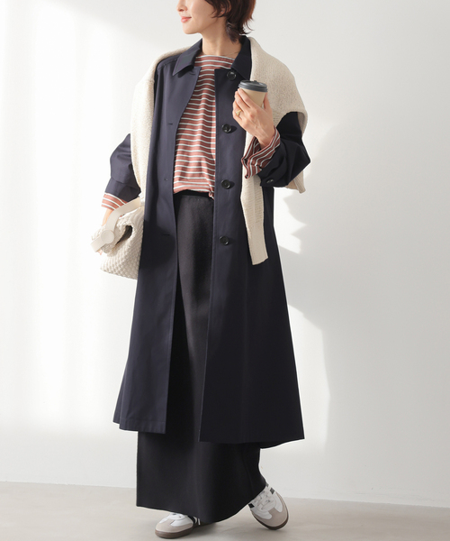 JOURNAL STANDARD relume（ジャーナルスタンダード　レリューム）の「《追加2》スーピマコットンステンカラーコート（ステンカラーコート・レディース・ベージュ/ネイビー・36/38）」の17枚目の写真