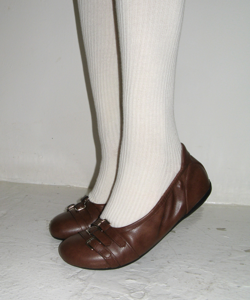 FOGGY MOODY（ポギムディ）の「Closet 0040. Three Belted Flat Shoes - 3colors（バレエシューズ・レディース・ブラック/ブラウン/シルバーグレー・22.5cm/23cm/23.5cm/24cm/24.5cm/25cm）」の8枚目の写真