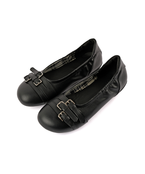 FOGGY MOODY（ポギムディ）の「Closet 0040. Three Belted Flat Shoes - 3colors（バレエシューズ・レディース・ブラック/ブラウン/シルバーグレー・22.5cm/23cm/23.5cm/24cm/24.5cm/25cm）」の15枚目の写真