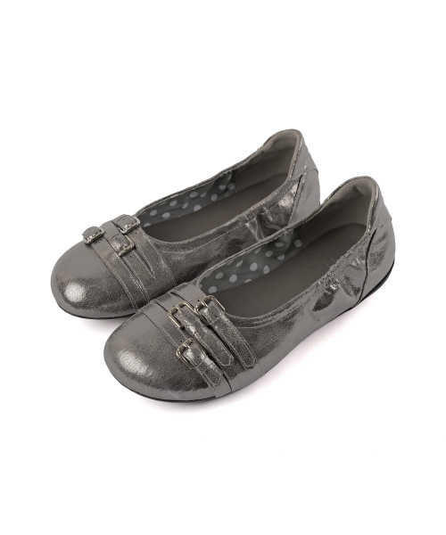 FOGGY MOODY（ポギムディ）の「Closet 0040. Three Belted Flat Shoes - 3colors（バレエシューズ・レディース・ブラック/ブラウン/シルバーグレー・22.5cm/23cm/23.5cm/24cm/24.5cm/25cm）」の17枚目の写真