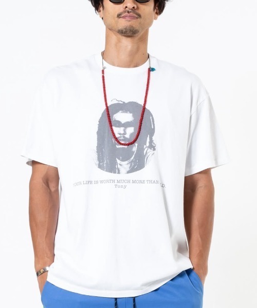 TonyTaizsun(トニータイズサン)の「【TonyTaizsun/トニータイズサン】Jah “渾身”Tee 製品染め ケミカルウォッシュ加工 丸胴 Tシャツ(Tシャツ/カットソー・メンズ・ブラック・X-LARGE/LARGE/MEDIUM)」の2枚目の写真
