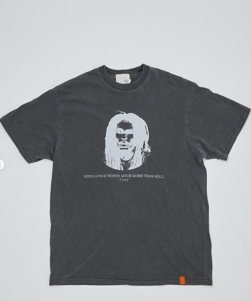 TonyTaizsun(トニータイズサン)の「【TonyTaizsun/トニータイズサン】Jah “渾身”Tee 製品染め ケミカルウォッシュ加工 丸胴 Tシャツ(Tシャツ/カットソー・メンズ・ブラック・X-LARGE/LARGE/MEDIUM)」の7枚目の写真