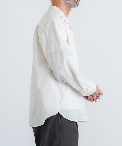 quadro（クオドロ）の「強撚ダンプオープンカラープルオーバーシャツ（シャツ/ブラウス・メンズ・ライトグレー/ダークネイビー/ライトベージュ・MEDIUM/LARGE）」の22枚目の写真