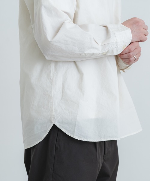 quadro（クオドロ）の「強撚ダンプオープンカラープルオーバーシャツ（シャツ/ブラウス・メンズ・ライトグレー/ダークネイビー/ライトベージュ・MEDIUM/LARGE）」の20枚目の写真