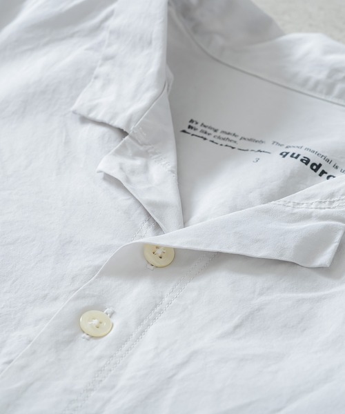 quadro（クオドロ）の「強撚ダンプオープンカラープルオーバーシャツ（シャツ/ブラウス・メンズ・ライトグレー/ダークネイビー/ライトベージュ・MEDIUM/LARGE）」の7枚目の写真