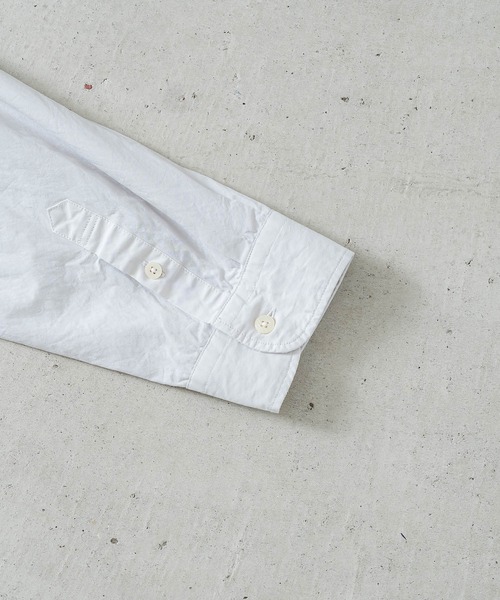 quadro（クオドロ）の「強撚ダンプオープンカラープルオーバーシャツ（シャツ/ブラウス・メンズ・ライトグレー/ダークネイビー/ライトベージュ・MEDIUM/LARGE）」の12枚目の写真