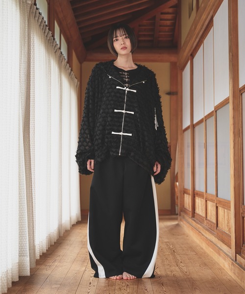 狐独（コドク）の「ウサ耳フリンジシアービックチャイナパーカー（パーカー・メンズ・ブラック/サックスブルー・LARGE/MEDIUM）」の19枚目の写真