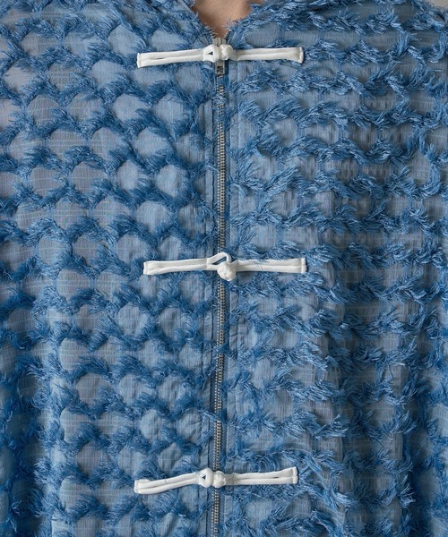 狐独（コドク）の「ウサ耳フリンジシアービックチャイナパーカー（パーカー・メンズ・ブラック/サックスブルー・LARGE/MEDIUM）」の17枚目の写真