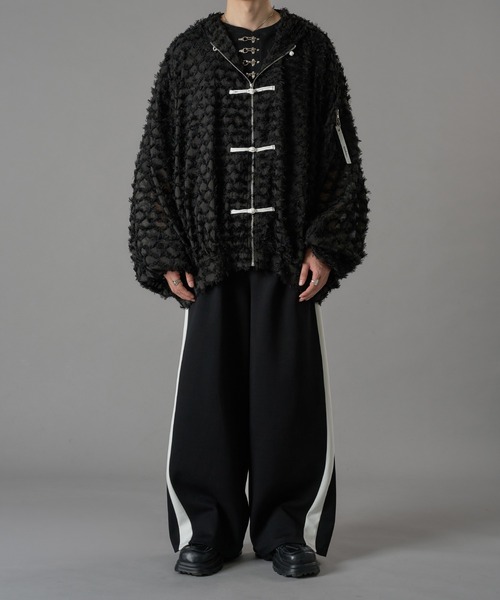 狐独（コドク）の「ウサ耳フリンジシアービックチャイナパーカー（パーカー・メンズ・ブラック/サックスブルー・LARGE/MEDIUM）」の22枚目の写真