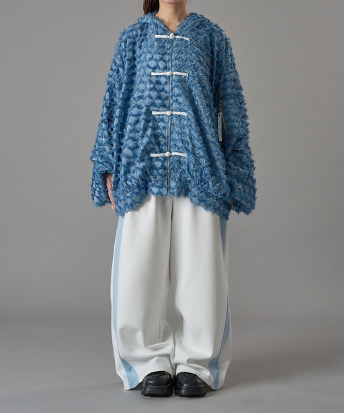 狐独（コドク）の「ウサ耳フリンジシアービックチャイナパーカー（パーカー・メンズ・ブラック/サックスブルー・LARGE/MEDIUM）」の21枚目の写真