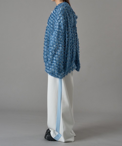 狐独（コドク）の「ウサ耳フリンジシアービックチャイナパーカー（パーカー・メンズ・ブラック/サックスブルー・LARGE/MEDIUM）」の12枚目の写真