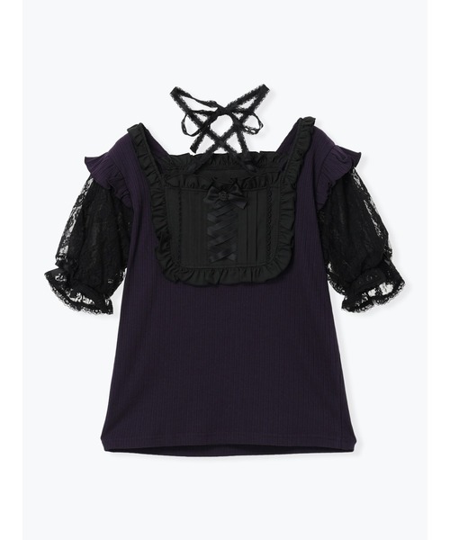 NOEMIE(ノエミー)の「ゴシックチョーカーネックレースアップカットソー(Tシャツ/カットソー・レディース・オフホワイト/ブラック/パープル・M)」の14枚目の写真