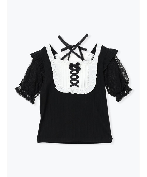 NOEMIE(ノエミー)の「ゴシックチョーカーネックレースアップカットソー(Tシャツ/カットソー・レディース・オフホワイト/ブラック/パープル・M)」の15枚目の写真