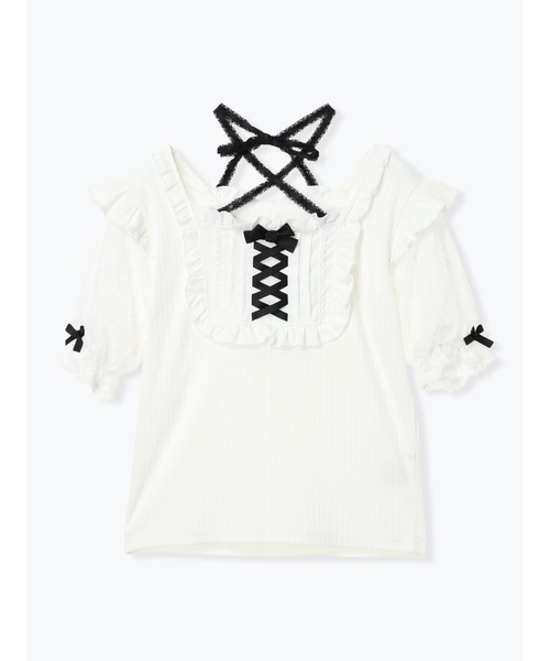 NOEMIE(ノエミー)の「ゴシックチョーカーネックレースアップカットソー(Tシャツ/カットソー・レディース・オフホワイト/ブラック/パープル・M)」の16枚目の写真