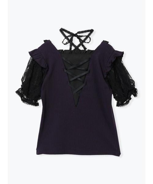NOEMIE(ノエミー)の「ゴシックチョーカーネックレースアップカットソー(Tシャツ/カットソー・レディース・オフホワイト/ブラック/パープル・M)」の17枚目の写真