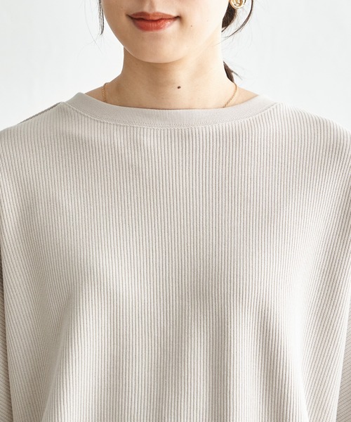 ikka（イッカ）の「【雑誌InRed5月号掲載】タックフライスドルマンプルオーバー 【親子コーデ】（Tシャツ/カットソー・レディース・ピンク/グレイッシュベージュ/その他1/ネイビー・L/M）」の20枚目の写真
