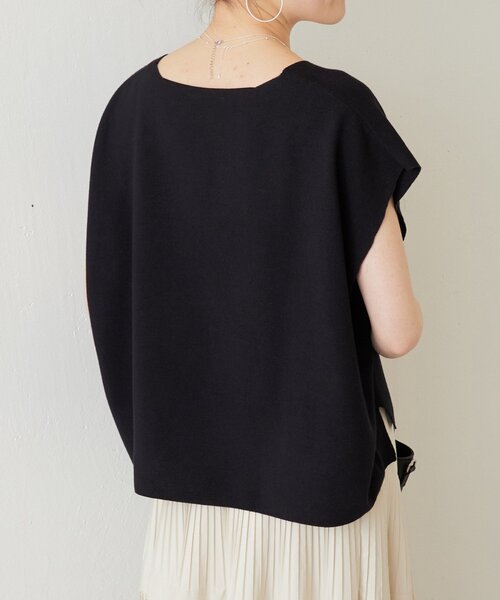 BEARDSLEY（ビアズリー）の「インレイノースリーブプルオーバー（ニット/セーター・レディース・ブラック/ホワイト・FREE）」の8枚目の写真