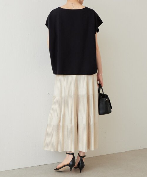 BEARDSLEY（ビアズリー）の「インレイノースリーブプルオーバー（ニット/セーター・レディース・ブラック/ホワイト・FREE）」の12枚目の写真