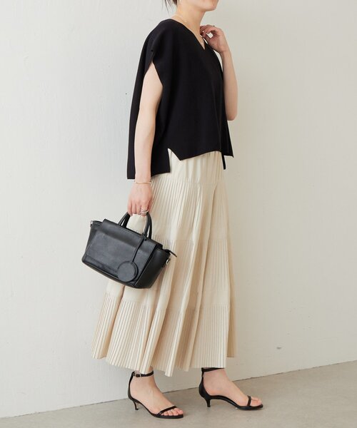 BEARDSLEY（ビアズリー）の「インレイノースリーブプルオーバー（ニット/セーター・レディース・ブラック/ホワイト・FREE）」の13枚目の写真