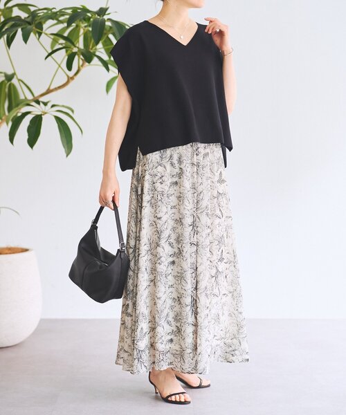 BEARDSLEY（ビアズリー）の「インレイノースリーブプルオーバー（ニット/セーター・レディース・ブラック/ホワイト・FREE）」の14枚目の写真