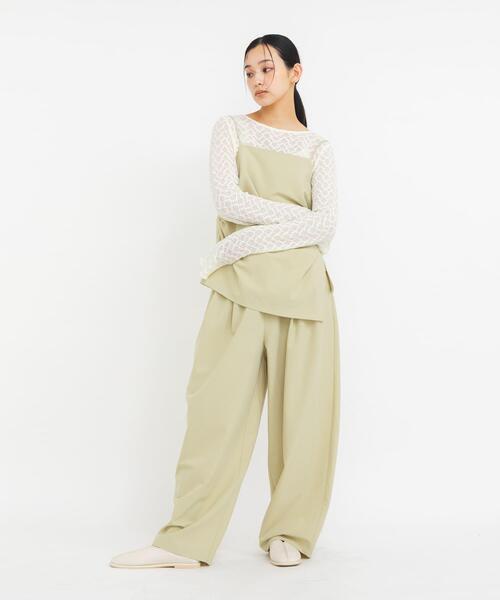 KBF（ケイビーエフ）の「シュリンクレーストップス（Tシャツ/カットソー・レディース・ベージュ/アイボリー/ブラック・ONE）」の8枚目の写真