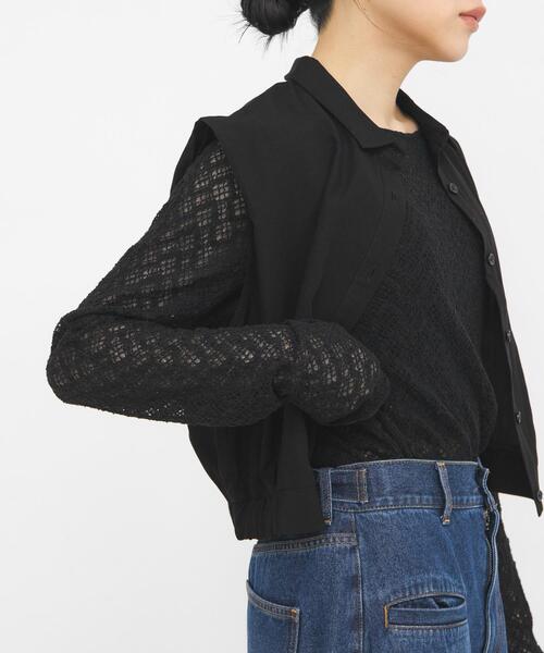 KBF（ケイビーエフ）の「シュリンクレーストップス（Tシャツ/カットソー・レディース・ベージュ/アイボリー/ブラック・ONE）」の13枚目の写真