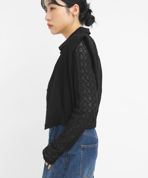 KBF（ケイビーエフ）の「シュリンクレーストップス（Tシャツ/カットソー・レディース・ベージュ/アイボリー/ブラック・ONE）」の14枚目の写真