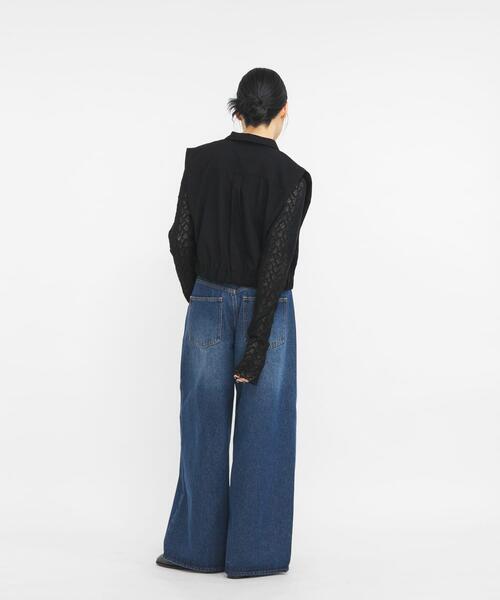 KBF（ケイビーエフ）の「シュリンクレーストップス（Tシャツ/カットソー・レディース・ベージュ/アイボリー/ブラック・ONE）」の18枚目の写真