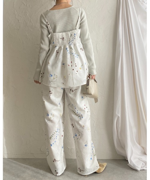 She's Closet(シーズクローゼット)の「フラワープリント ストレート ワイド 花柄パンツ(その他パンツ・レディース・ブラック/ネイビー/オフホワイト・FREE)」の14枚目の写真