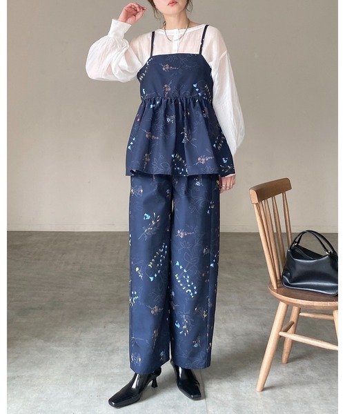 She's Closet(シーズクローゼット)の「フラワープリント ストレート ワイド 花柄パンツ(その他パンツ・レディース・ブラック/ネイビー/オフホワイト・FREE)」の20枚目の写真