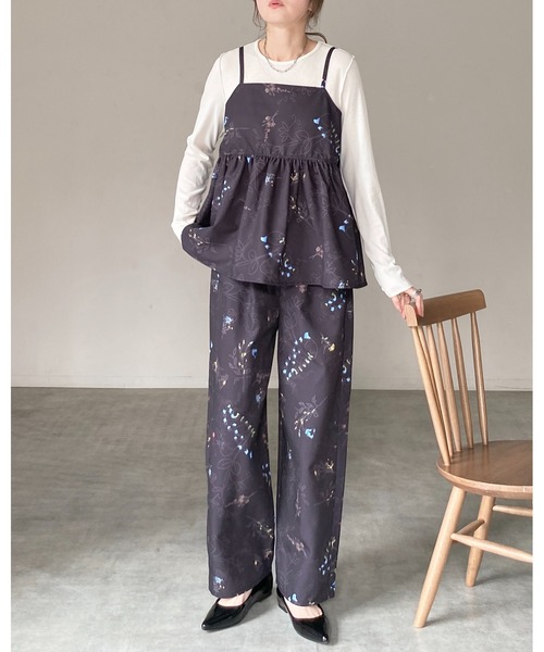 She's Closet(シーズクローゼット)の「フラワープリント ストレート ワイド 花柄パンツ(その他パンツ・レディース・ブラック/ネイビー/オフホワイト・FREE)」の22枚目の写真