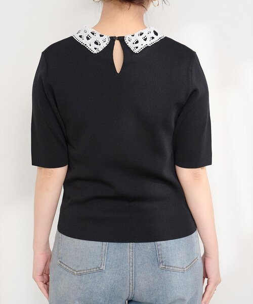 natural couture（ナチュラルクチュール）の「レースカラーニット（ニット/セーター・レディース・オフホワイト/ネイビー/ミント/ブラック・FREE）」の22枚目の写真