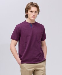 J.PRESS（ジェイプレス）の「コットンカノコ キーネックポケット Tシャツ（Tシャツ/カットソー）」