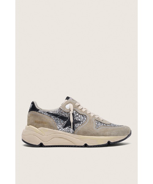 GOLDEN GOOSE(ゴールデングース)の「レディース Running Sole シルバー グリッター&ダブグレースエード(スニーカー・レディース・シルバー×ブラック・35/36/37/38/40/39)」の4枚目の写真