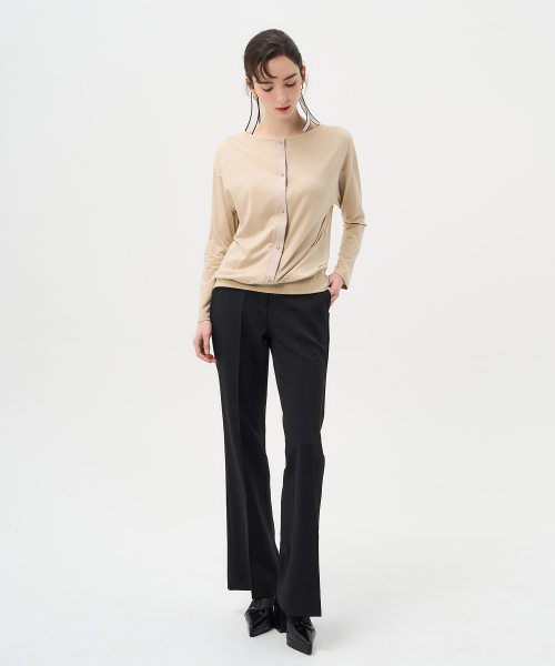 DE PERI MERA（ペリー メラ）の「長袖ブラウスカーディガン型Tシャツ（ダークベージュ）（Tシャツ/カットソー・レディース・その他・FREE）」の3枚目の写真