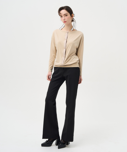 DE PERI MERA（ペリー メラ）の「長袖ブラウスカーディガン型Tシャツ（ダークベージュ）（Tシャツ/カットソー・レディース・その他・FREE）」の4枚目の写真