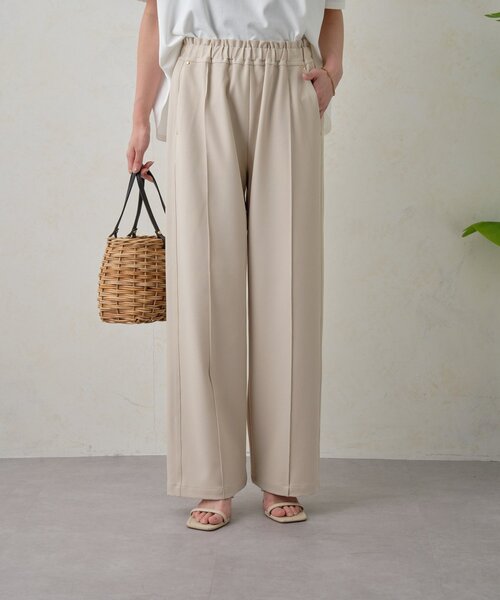 Jena espace merveilleux（ジェナ　エスパスメルヴェイユ）の「【高身長パンツ】スタッズポケットイージーパンツ（その他パンツ・レディース・アイボリー/ブラック/ベージュ・FREE）」の3枚目の写真