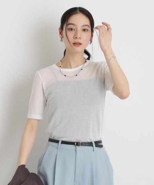 NANO universe(ナノユニバース)の「シアーツイストフライスTシャツ(Tシャツ/カットソー・レディース・ブラック/ホワイト/パープル・S/M)」の22枚目の写真
