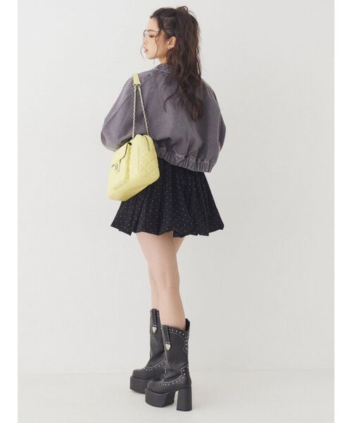 EVRIS(エヴリス)の「ヴィンテージライクデニムショートブルゾン 春服(デニムジャケット・レディース・ブルー/ブラック・FREE)」の11枚目の写真