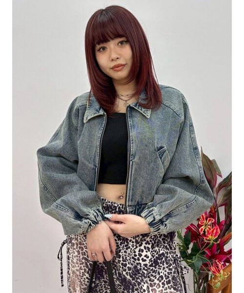 EVRIS(エヴリス)の「ヴィンテージライクデニムショートブルゾン 春服(デニムジャケット・レディース・ブルー/ブラック・FREE)」の13枚目の写真
